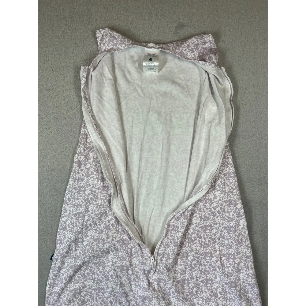 Halo SleepSack Wearable Blanket Purple Floral Cotton Size Large 12-18 Months